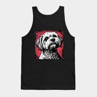 Retro Art Maltese dog Lover Tank Top